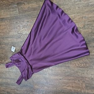 Davids bridal NWT plum formal bridesmaid strapless midi dress
